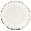 Narumi 51008-1946 Cup Saucer, Thin Pearl Accent, Arabesque, Platinum, Silver,