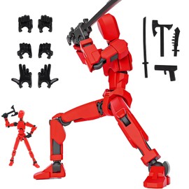 LUSCOR T13 Action Figure,Robot Multiarticulado Impreso 3D,Maniquí Modelo de Actividad Cuerpo Completo,3D Printed Action Figure(Rojo)