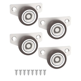 Anobeyi 1.25-Inch Side Mount Caster, Mini Low Profile Caster Wheels Set of 4, Silent Rigid Rolling Wheel for Small Furniture, Drawer, Tray, Cabinet, Storage Box, Cabinet (1.25inch, 4)