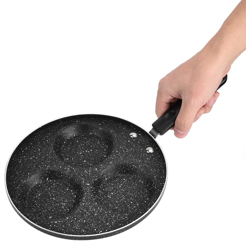 3 Round Holes Non Stick Coating Eggs Frying Pan Home