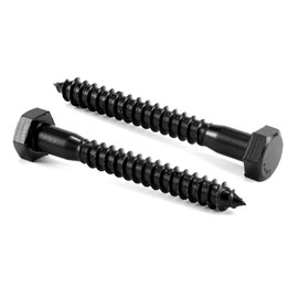 5/16" x 2-1/2" Hex Head Lag Screws Bolts 20Pcs 304 Stainless Steel 18-8, Partial Thread, Hexagon Head Wood Screws by Black Oxide by SG TZH