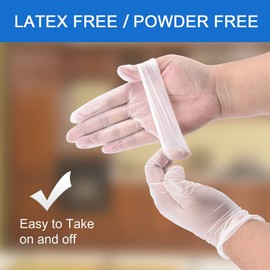 Disposable Vinyl Gloves, Clear Disposable Gloves, Powder Free, Latex Free Rubber, Heavy Duty, Disposable, Non-Sterile, Multi-Purpose Gloves, Disposable Extra Strong, food Safe - Small (Pack of 100)