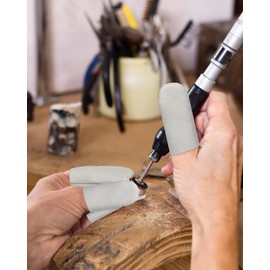 EORTA 5 Pairs Leather Finger Cots, Needle Felting Finger Protectors for Sewing, Thumb Protection Sleeve, Thumb Thimble Guards Tools for Knitting Embroidery Needlework, Green