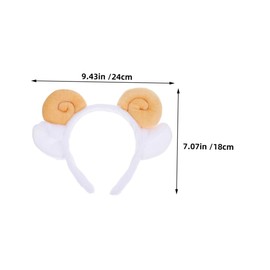 [FOMIYES] 3pcs Headbands Sheep Horn Headband Sheep Ear Hair Accessories Sheep Horn Hair Hoop Luxury Ear Hair Hoop Sheep Horn Crown Plastic Khaki