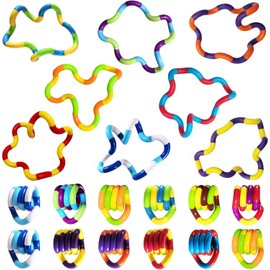 10pcs Fidget Toys - Sensory Items Quiet Fidget Toys for Adults Boys Girls Anxiety Stress Relief Toys Pack- Squeeze, Twist, Chain Spinner Alternative Gift