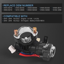 81910-B2100 Ignition Lock Switch Set Assembly Compatible with 2014-2019 Kia Soul 2015-2019 Kia Soul EV Replaces Ignition Lock Switch Housing Assembly 81450-34190 93110-3S000 81910-B2110
