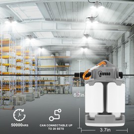 70w LED Temporary Work Light,10500Lm 5000K Super Bright Construction Lights 4 Adjustable Light Panels,Led Work Light IP67 Dust Waterproof with Hook Portable Linkable for Job Site Garage Lighting