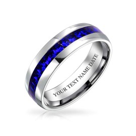 Womens September Birth Month Dark Blue Crystal Eternity Band Ring in Silver Toned Stainless Steel