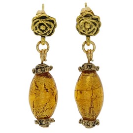 Glass Of Venice Murano Glass Antico Tesoro Olives Earrings - Golden Brown