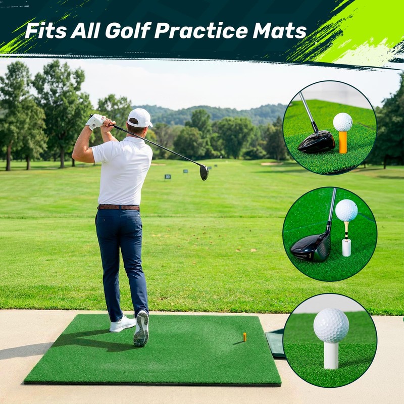 SAPLIZE 51 Pcs Golf Mat Tee Set, 5 Rubber Tee