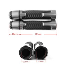 7/8'' 22mm Motorcycle CNC Aluminum Powersports Handlebar Grips with Grip Ends for GSXR 125 250 300 600 750 1000 1300 Blue