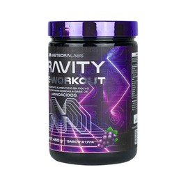 METEORA LABS | Gravity Pre-Workout | Pre entrenador | Suplemento Alimenticio en Polvo para preparar Bebidas Energéticas | Sabor a Uva | 460g | 60 porciones por envase