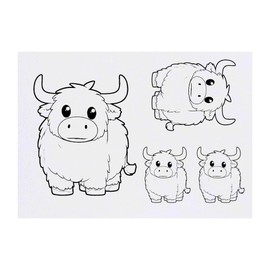 Azeeda 4 x 'Süße Hochlandkuh' Temporäre Tattoos - Wasserfest, Hautfreundlich & Ungiftig · Transfers in Verschiedenen Größen (TO00085722)