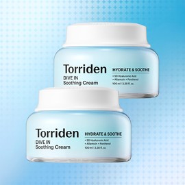 Torriden [NEW] Torriden Dive-In Low Molecular Hyaluronic Acid Soothing Cream (Jar) 100ml, 2pcs