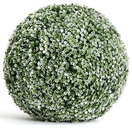 3rd Street Inn XXL Boxwood Topiary Ball - Artificial Plant Set - Indoor/Outdoor Wedding Party Decor - Faux Foliage Garden Sphere - Tree and Bush Substitute (21")