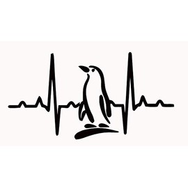 I Love Penguins - Vinyl Decal Sticker - Car Truck Wall Laptop Phone Tumbler Locker Decoration - 5.5" W X 2.8" H Black HGC3028.01