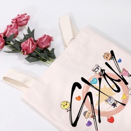 MYSOMY Stay Fandom Tote Bag SKZ K-POP Boy Group Gift SKZ Fans Shopping Bag SKZ Character Reusable Bag K-POP Fans Gift K-POP Music Lovers Merch, Uk Stay2 Tb