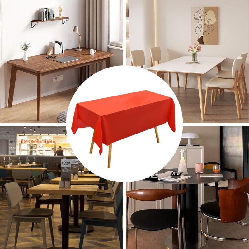 MEMOFYND 2 Pcs Red Tablecloths And 4 Pcs Tablecloth Clips,