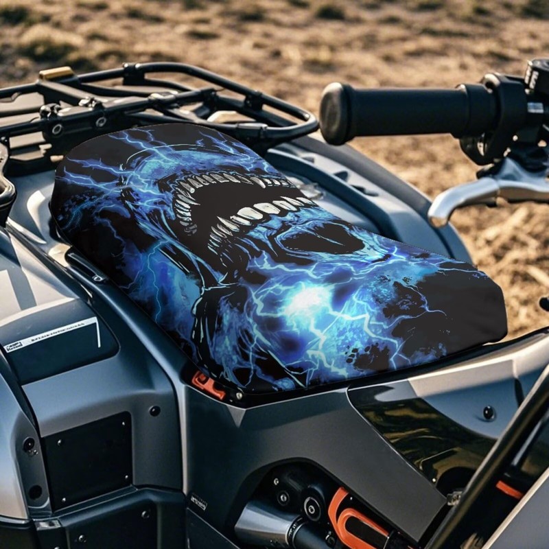 SEANATIVE Lightning Skull ATV Cover Four Wheeler Accessories Powersports Seat