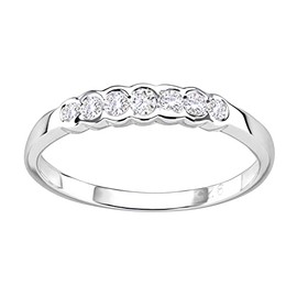 Old English Jewellers Sterling Silver 0.25ct 7 Stone Eternity Ring sizes J to U (K)