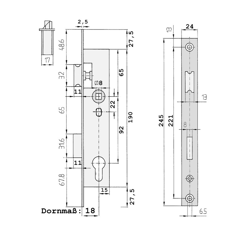 Tubular Frame Lock 1004 Cuff 24 x 245 mm Galvanised