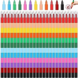 24 Piezas Pintura Costura Crayones,12 Colores Crayones de Colores Apilables, Apilables para Construcción, Regalo ideal para adolescentes y principiantes