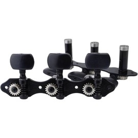 Guyker Classical Guitar Tuners, 1:18 Ratio Open Frame Style Acoustic Guitar Tuning Keys Steel String Pegs Machine Heads 2 Planks (3+3) (Black, Black Button)