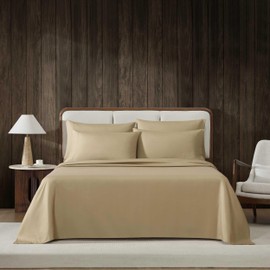 Eddie Bauer - Sheets, Super Soft Bedding with Matching Pillowcases, Temperature-Regulating Fabric, All-Around Comfort, Solid Room Essentials (Logan Beige, Queen)