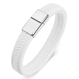 Dsnyu Bangle for men, colourful men's bracelets with magnetic clasp, simple style punk bracelet, leather for fiancé, Leather, Without cubic zirconia