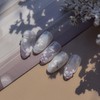 LIFOOST 5D Embossed Flower Nail Stickers for Nail Art White