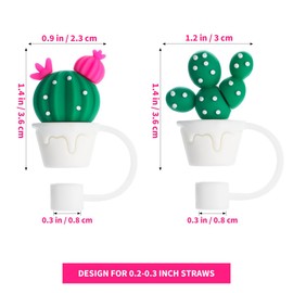 iplusmile 4 Pzas Tapones De Paja Reutilizables Cactus Protector Para Popotes Cubiertas Antiderrames Para Cocina Fiesta Uso Diario