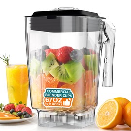 WantJoin Professional Commercial Blender Cups ONLY for WantJoin 8001 series, Quiet Blender Spare Cups (Plastic)