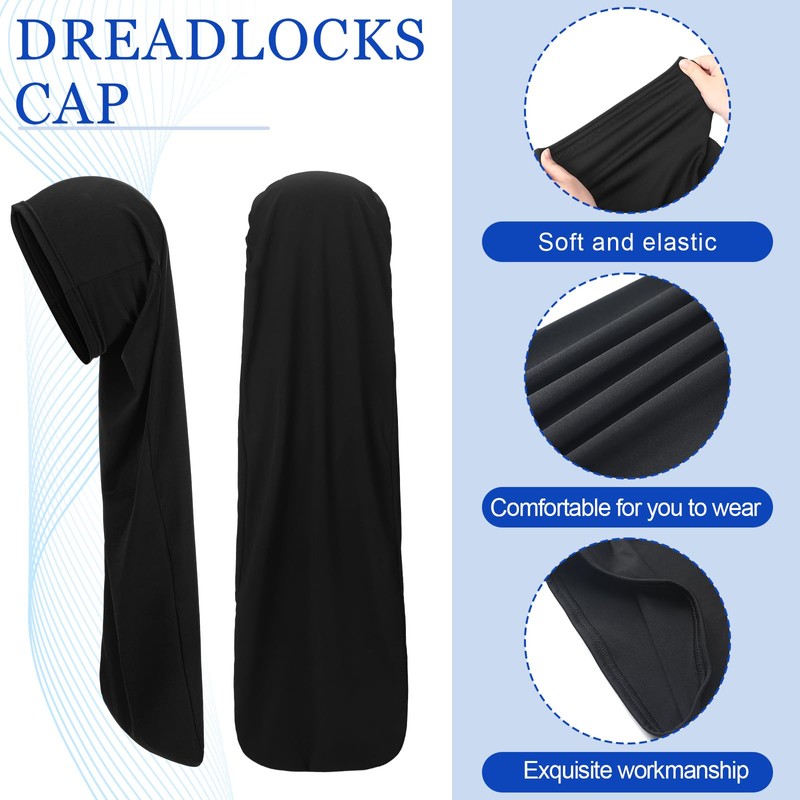 Twistover 2 Pcs Jumbo Dreadlock Cap Hair Dreads Head Wrap