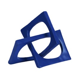 PUHOZN Modern Geometric Cube Sculpture Blue Knot Statue Decor Tabletop Sculpture and Figurines Cube Decorative Ornaments Knick Knacks Home Decor for Shelves Coffee Table Bookshelf Decoration Gifts