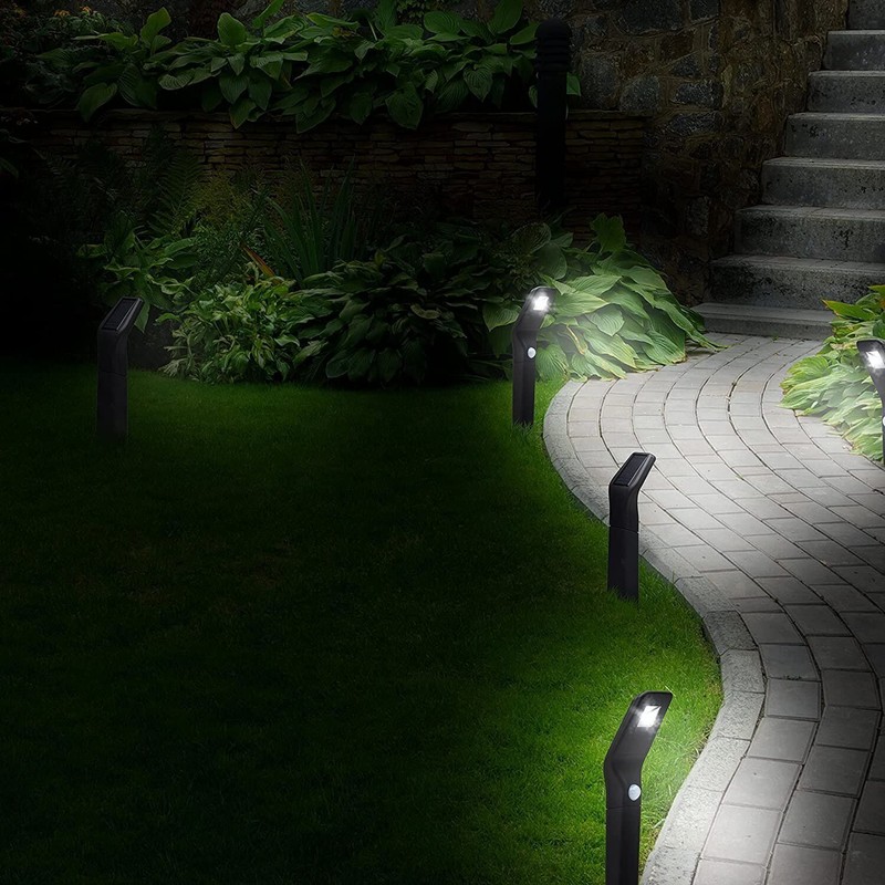 Morvat LED Motion Sensor Outdoor Landscape Pathway Solar Lights, 4
