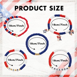 hhdatc American Flag Bracelet Stackable Rainbow Friendship Bracelet Gifts,American 4th of July USA Decoration Accessories