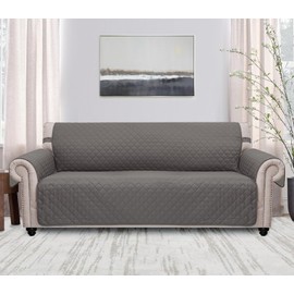 HOMERILLA Reversible Oversized Large Couch Cover for Dogs Water Resistant Washable Pets Furniture Protector Sofa Cover with Elastic Straps (Oversized Sofa 78", Gray/Light Gray)