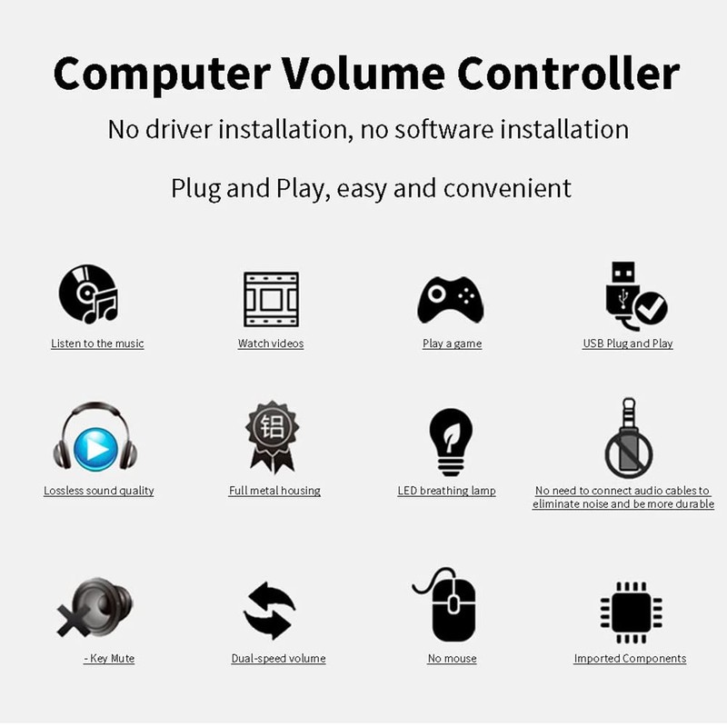 Daiilg USB Computer Volume Controller Multimedia PC Speaker External Audio