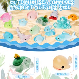 40pcs Luminous Mini Ocean Resin Animals,40 Styles Tiny Sea Animals Glow in The Dark Miniature Little Small Resin Animal Figures Bulk for Fairy Garden Micro Landscape Aquarium Dollhouse Decor