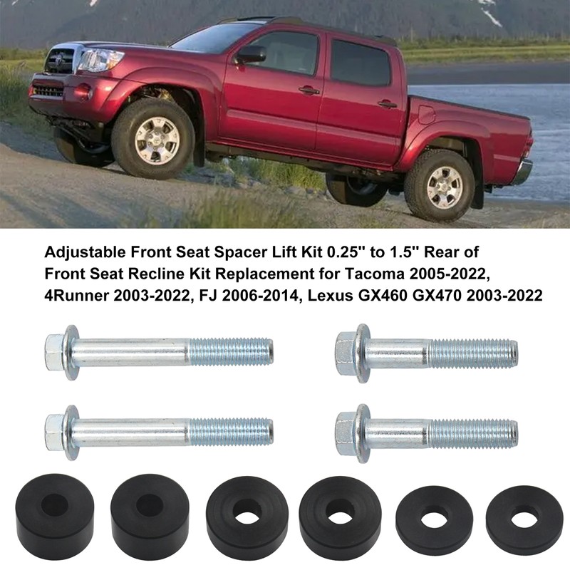 Adjustable Front Seat Spacer Lift Kit 0.25'' to 1.5'' Rear