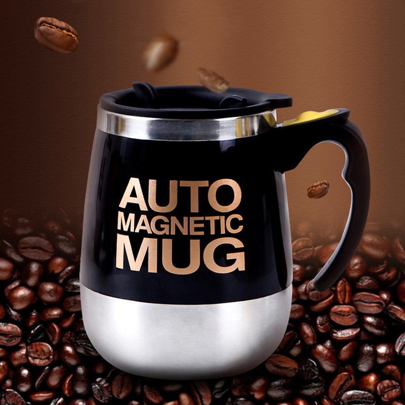 400ml Automatic Mixing Coffee Cup Stainless Steel Magnetic Stirring Cup