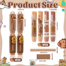 Dncvb Push Pull Erasers Pack of 8 Retractable Erasers Children's Party Bags Funny Eraser Pen for Pinata Filling, Party Favours, Give Aways Children's Birthday Party