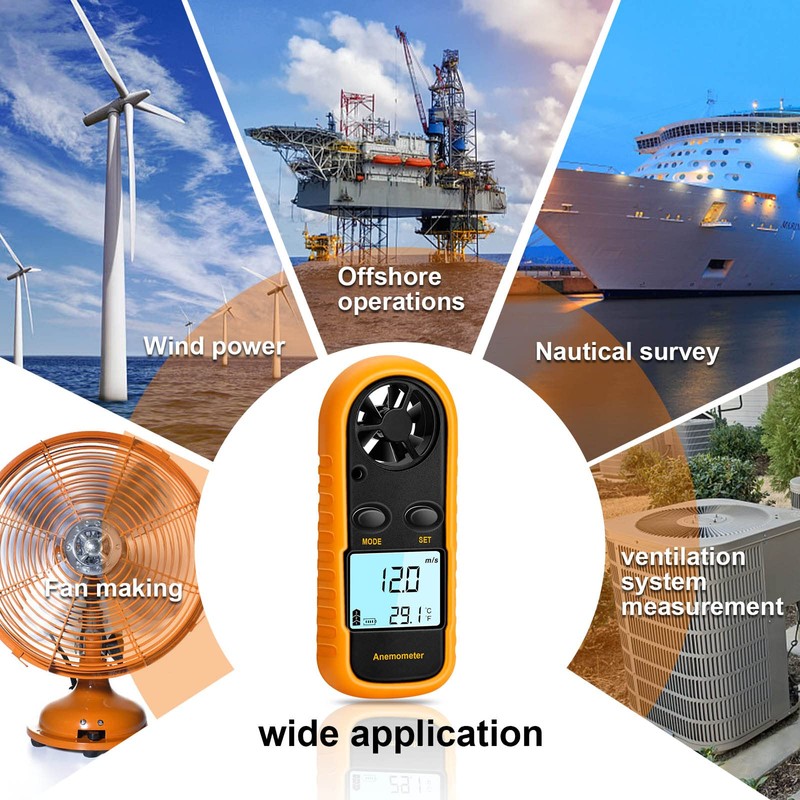 Anemometer Handheld, Light Weight Digital Wind Speed Meter, Wind Speed