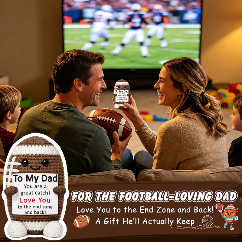 WELLBANEE Football Dad Gifts for New Dady Papa Bonusdad Stepdad