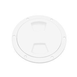 Briny River 1 x White 5 Inch Boat Inspection Hatch Lid Round Deck Hatch Cap with Removable Cover Plate Pre-Drilled Holes for Marine Boat Yacht Motorhome