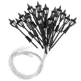 20PCS Miniature Street Light Model OO HO Scale Railway Train Lamp Post 1:100 Scale 3V Pathway Lantern Post for Model Building Accessories 7cm Height