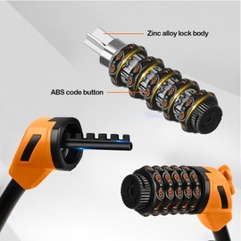 YSYONBOE Bicycle Lock High Security Bicycle Combination Lock with 5-Digit Combination Code, Bicycle Lock 120 cm/12 mm Cable Lock for Bicycle Scooter E-Bikes