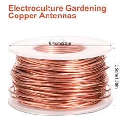Electroculture Gardening Antenna, 65 Feet 1.3mm Pure Copper Wire Gardening Copper Wire Craft Bare Copper Wire 16 Gauge 99.9% Soft Copper Wire for Gardening, Growing Plants and Vegetable, Crafting