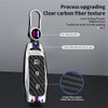 TECART Carbon Texture Smart Remote Key Cover 3 Button Luminous