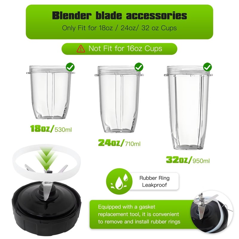 Misimain New For Ninja Auto iQ Blenders - 7 Fins